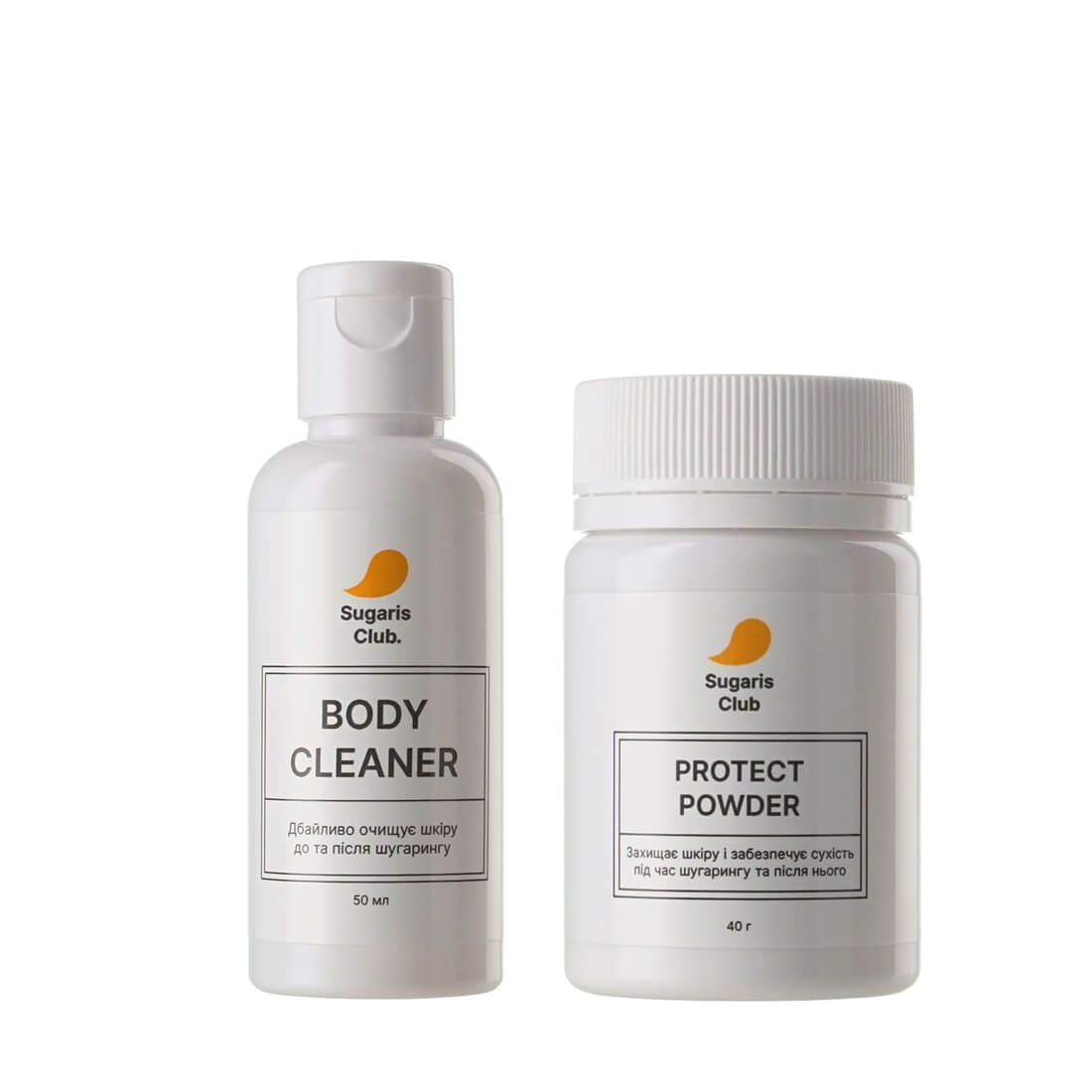 Комплект Body Cleaner + Protect Powder Mini для підготовки шкіри до шугарингу в домашніх умовах