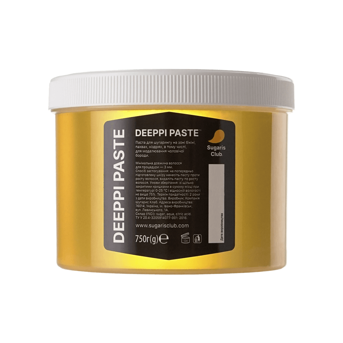 Deeppi Paste 750 г від Sugaris Club - паста для шугарингу в домашніх умовах частин тіла з поверхневим розташуванням волосся: ніг, рук, жіночі вусиків, плеч, животу, грудей.